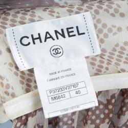 Chanel Beige Printed Silk Halter Dress M
