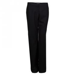Pre Owned Chanel Black Wool Trousers M