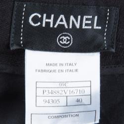 Pre Owned Chanel Black Wool Trousers M