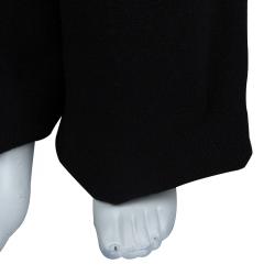 Pre Owned Chanel Black Wool High Waist  Wide Leg Trousers L