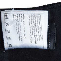 Pre Owned Chanel Black Wool High Waist  Wide Leg Trousers L