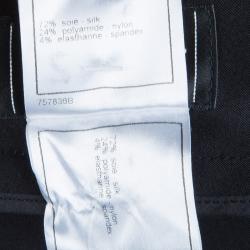 Pre Owned Chanel Black Silk Straight Fit Trousers M