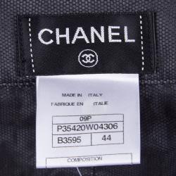 Pre Owned Chanel Black Cotton Mesh Lined Trousers L