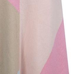 Pre Owned Chanel Multicolor Colorblock Pastel Cashmere Intarsia Midi Skirt M