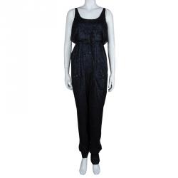 Chanel Black Metallic Lace Sleeveless Jumpsuit M
