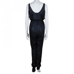 Chanel Black Metallic Lace Sleeveless Jumpsuit M