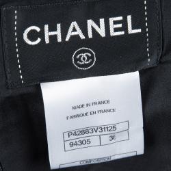 Chanel Black Textured Cotton Cap Sleeve Dress M