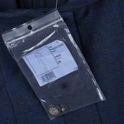 Pre Owned Chanel Navy Blue High Collar Textured Wool Dress M