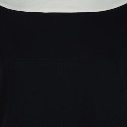 Pre Owned فستان شانيل صوف مونوكرومي برباط وسط L