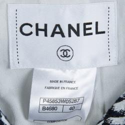 Pre Owned Chanel  Multicolor Tweed Pearl Button Detail Textured Cropped Jacket M
