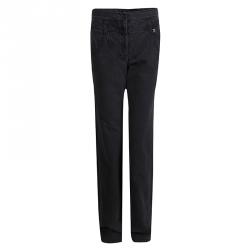Chanel Grey Denim High Waist Wide Leg Jeans M