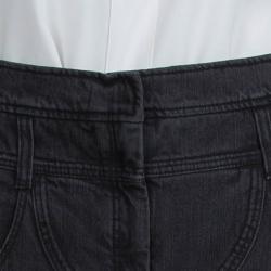 Chanel Grey Denim High Waist Wide Leg Jeans M