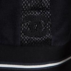Pre Owned Chanel Black Terry Sleeveless Hooded Vest L
