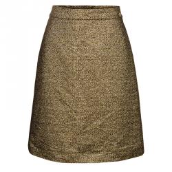 Pre Owned Chanel Gold Metallic Skirt M