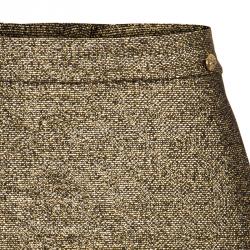 Pre Owned Chanel Gold Metallic Skirt M