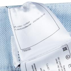Chanel Indigo Light Wash Denim Embroidered Jeans L