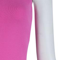 Pre Owned Chanel Pink Knit Racer Back Top M