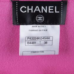 Pre Owned Chanel Pink Knit Racer Back Top M