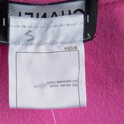 Pre Owned Chanel Pink Knit Racer Back Top M