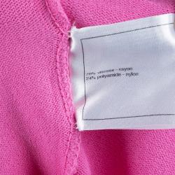 Pre Owned Chanel Pink Knit Racer Back Top M