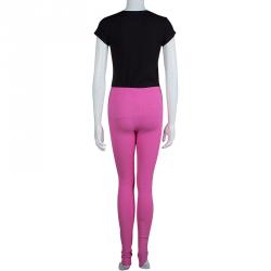 Chanel Pink Knit Leggings M