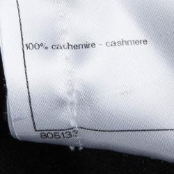 Chanel Black Chenille Embroidered Zip Front Cashmere Cardigan M