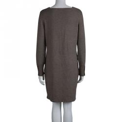 مملوكة مسبقًا Chanel Brown Lurex Knit Long Sleeve Sweater Dress M