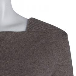 مملوكة مسبقًا Chanel Brown Lurex Knit Long Sleeve Sweater Dress M