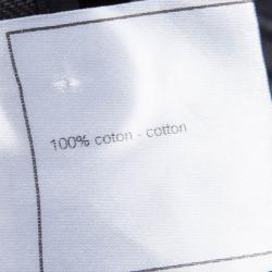 Pre Owned Chanel Grey Denim High Waist Wide Leg Jeans M