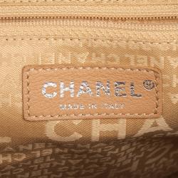 Pre Owned Chanel Metallic Quilted Caviar Tassel Top Handle Bag