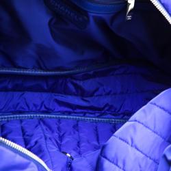 مملوكة مسبقًا Chanel Blue Quilted Nylon Large Flap Shoulder Bag