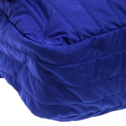 مملوكة مسبقًا Chanel Blue Quilted Nylon Large Flap Shoulder Bag