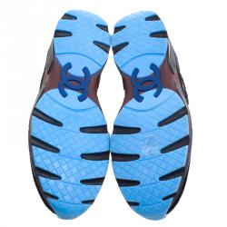 Pre Owned حذاء رياضي شانيل رانواي سويدي وتويد اسود ميتاليك مقاس 41