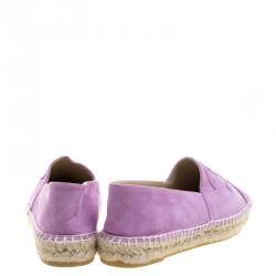 Pre Owned Chanel Purple Suede CC Espadrilles Size 39