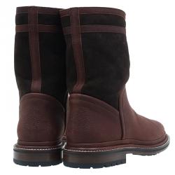 Chanel Brown Fur and Leather Midcalf Winter Boots Size 39