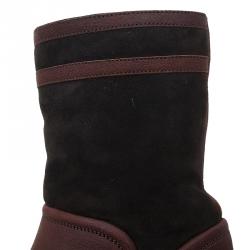 Chanel Brown Fur and Leather Midcalf Winter Boots Size 39