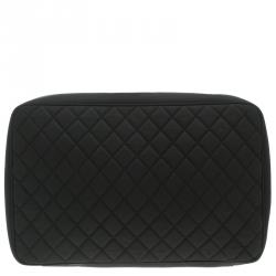 Pre Owned Chanel Black Quilted Nylon Laptop Case 15