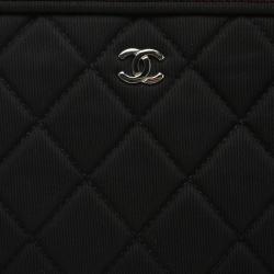 Pre Owned Chanel Black Quilted Nylon Laptop Case 15
