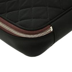 Pre Owned Chanel Black Quilted Nylon Laptop Case 15