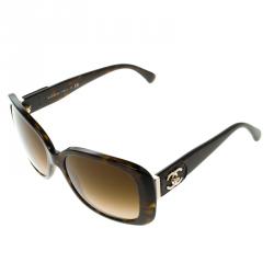 مملوكة مسبقًا Chanel Brown Gradient Dark Tortoise Frame CC 5234-Q Square Sunglasses