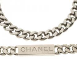 Chanel Silver Tone White Enamel Studded CC Pendant Necklace Chanel | The  Luxury Closet