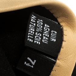 مملوكة مسبقًا Chanel Black/Tan Leather CC Long Gloves