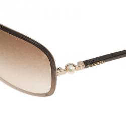 Pre Owned Chanel Brown Shield 4170-H Collection Perle Sunglasses