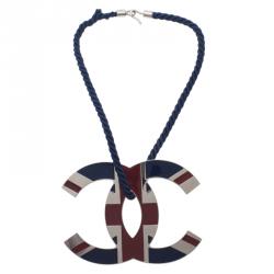 مملوكة مسبقًا قلادة شانيل بدلاية CC كبيرة يونيون جاك