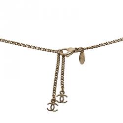 Pre Owned قلادة شانيل بدلاية شعار CC خرز