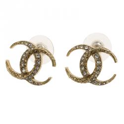 مملوكة مسبقًا حلق شانيل CC موون مرصع كريستال