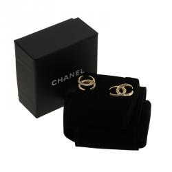 مملوكة مسبقًا حلق شانيل CC موون مرصع كريستال