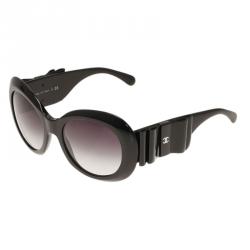 Pre Owned Chanel Black 5282Q Oversized Round Sunglasses