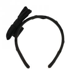 Pre Owned Chanel CC Black Bow Headband