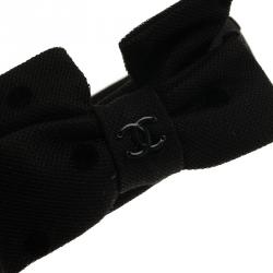Pre Owned Chanel CC Black Bow Headband